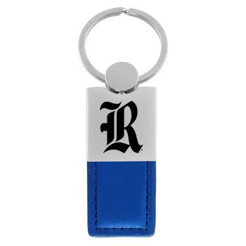 Modern Leather and Metal Keychain - Rice Owls