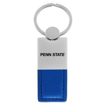 Modern Leather and Metal Keychain - Penn State Lions