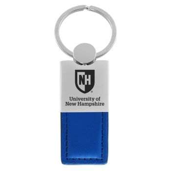 Modern Leather and Metal Keychain - New Hampshire Wildcats