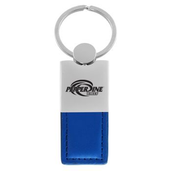 Modern Leather and Metal Keychain - Pepperdine Waves