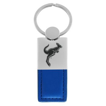 Modern Leather and Metal Keychain - Akron Zips