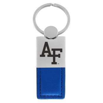 Modern Leather and Metal Keychain - Air Force Falcons