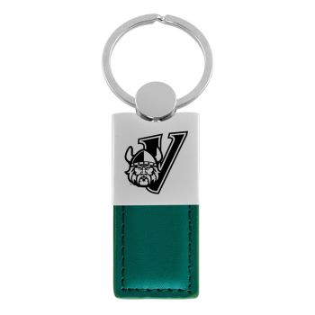 Modern Leather and Metal Keychain - Cleveland State Vikings