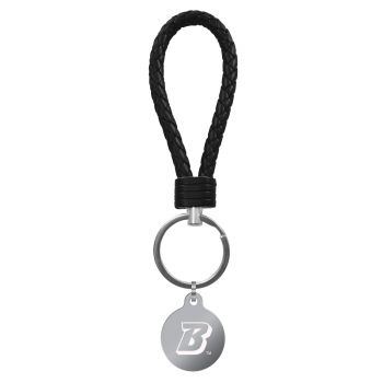 Braided Leather Loop Keychain Fob - Binghamton Bearcats
