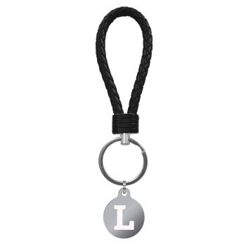 Braided Leather Loop Keychain Fob - Lipscomb Bison