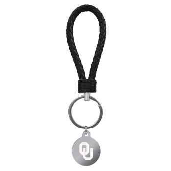 Braided Leather Loop Keychain Fob - Oklahoma Sooners
