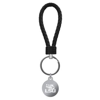 Braided Leather Loop Keychain Fob - LSU Tigers