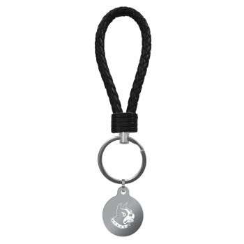 Braided Leather Loop Keychain Fob - Wofford Terriers