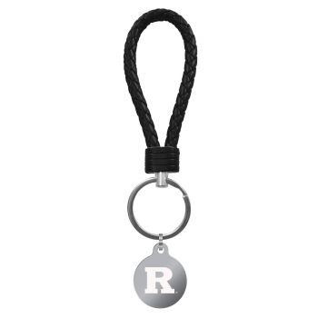Braided Leather Loop Keychain Fob - Rutgers Knights