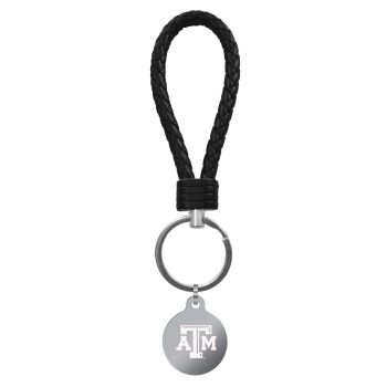 Braided Leather Loop Keychain Fob - Texas A&M Aggies