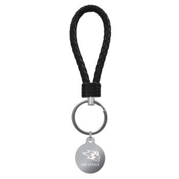 Braided Leather Loop Keychain Fob - Wisconsin-Stout