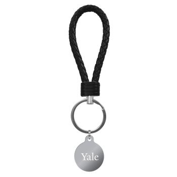 Braided Leather Loop Keychain Fob - Yale Bulldogs