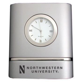 Modern Desk Clock - Northwestern Wildcats