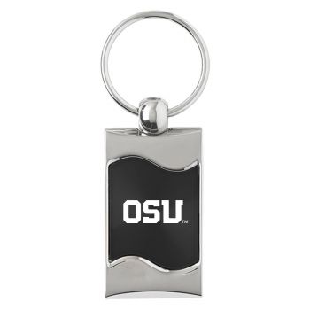 Keychain Fob with Wave Shaped Inlay - Oregon State Beavers