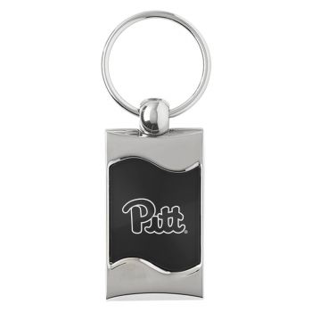 Keychain Fob with Wave Shaped Inlay - Pittsburgh Panthers