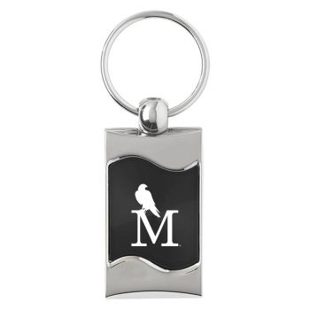 Keychain Fob with Wave Shaped Inlay - Montevallo Falcons