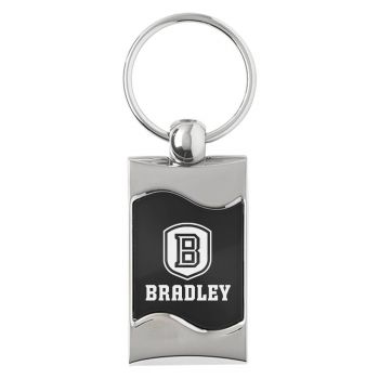 Keychain Fob with Wave Shaped Inlay - Bradley Braves