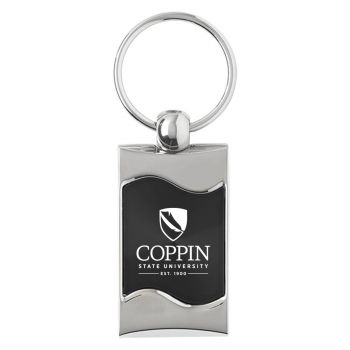 Keychain Fob with Wave Shaped Inlay - Coppin State Eagles