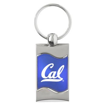 Keychain Fob with Wave Shaped Inlay - Cal Bears