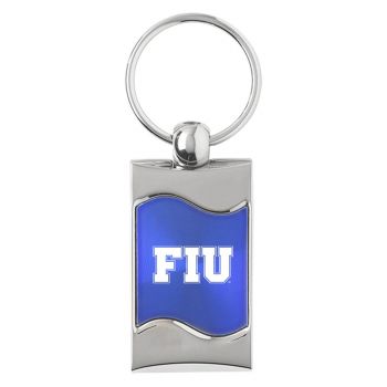 Keychain Fob with Wave Shaped Inlay - FIU Panthers