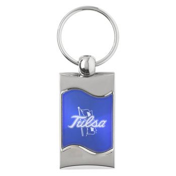 Keychain Fob with Wave Shaped Inlay - Tulsa Golden Hurricanes