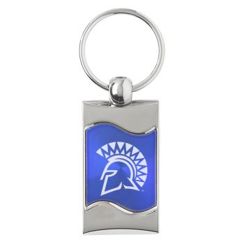 Keychain Fob with Wave Shaped Inlay - San Jose State Spartans