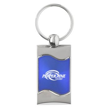 Keychain Fob with Wave Shaped Inlay - Pepperdine Waves