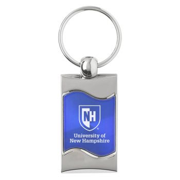 Keychain Fob with Wave Shaped Inlay - New Hampshire Wildcats