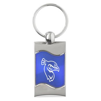 Keychain Fob with Wave Shaped Inlay - St. Peter's Peacocks