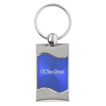Keychain Fob with Wave Shaped Inlay - UCSD Tritons