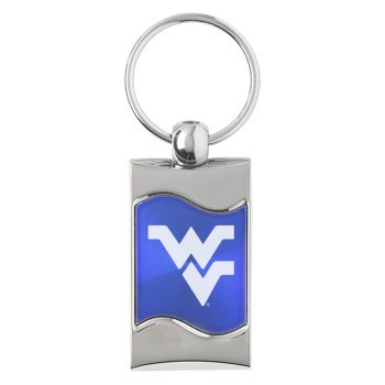 Keychain Fob with Wave Shaped Inlay - West Virginia Mountaineers