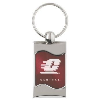 Keychain Fob with Wave Shaped Inlay - Central Michigan Chippewas