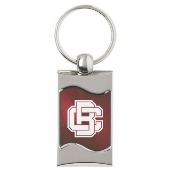 Keychain Fob with Wave Shaped Inlay - Bethune-Cookman Wildcats