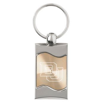 Keychain Fob with Wave Shaped Inlay - Denver Pioneers