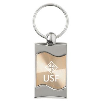 Keychain Fob with Wave Shaped Inlay - San Francisco Dons
