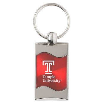 Keychain Fob with Wave Shaped Inlay - Temple Owls