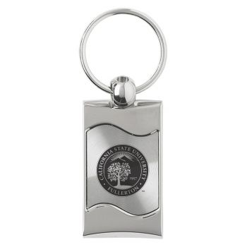 Keychain Fob with Wave Shaped Inlay - Cal State Fullerton Titans