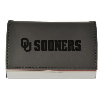 PU Leather Business Card Holder - Oklahoma Sooners