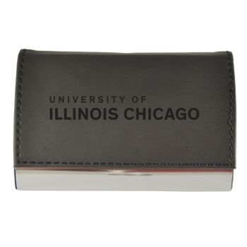 PU Leather Business Card Holder - UIC Flames