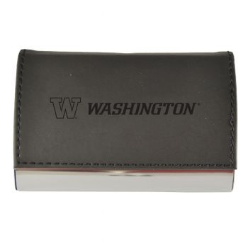 PU Leather Business Card Holder - Washington Huskies