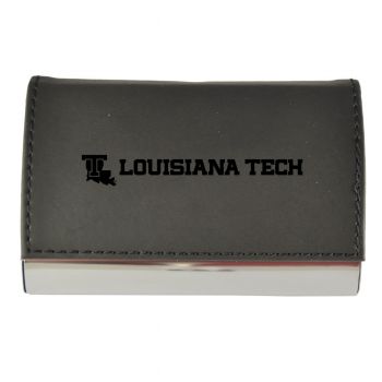 PU Leather Business Card Holder - LA Tech Bulldogs