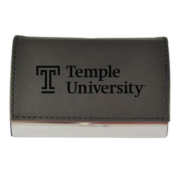 PU Leather Business Card Holder - Temple Owls