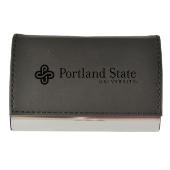 PU Leather Business Card Holder - Portland State 
