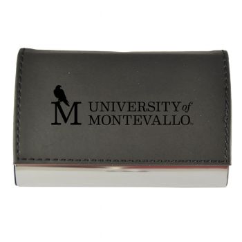 PU Leather Business Card Holder - Montevallo Falcons