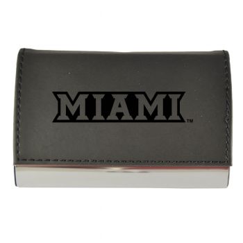 PU Leather Business Card Holder - Miami RedHawks