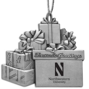 Pewter Gift Display Christmas Tree Ornament - Northwestern Wildcats