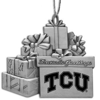 Pewter Gift Display Christmas Tree Ornament - TCU Horned Frogs