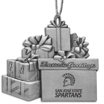 Pewter Gift Display Christmas Tree Ornament - San Jose State Spartans