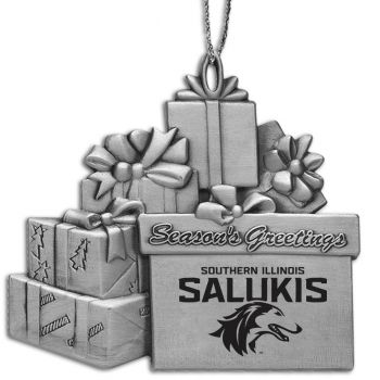Pewter Gift Display Christmas Tree Ornament - Southern Illinois Salukis