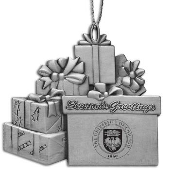 Pewter Gift Display Christmas Tree Ornament - University of Chicago
